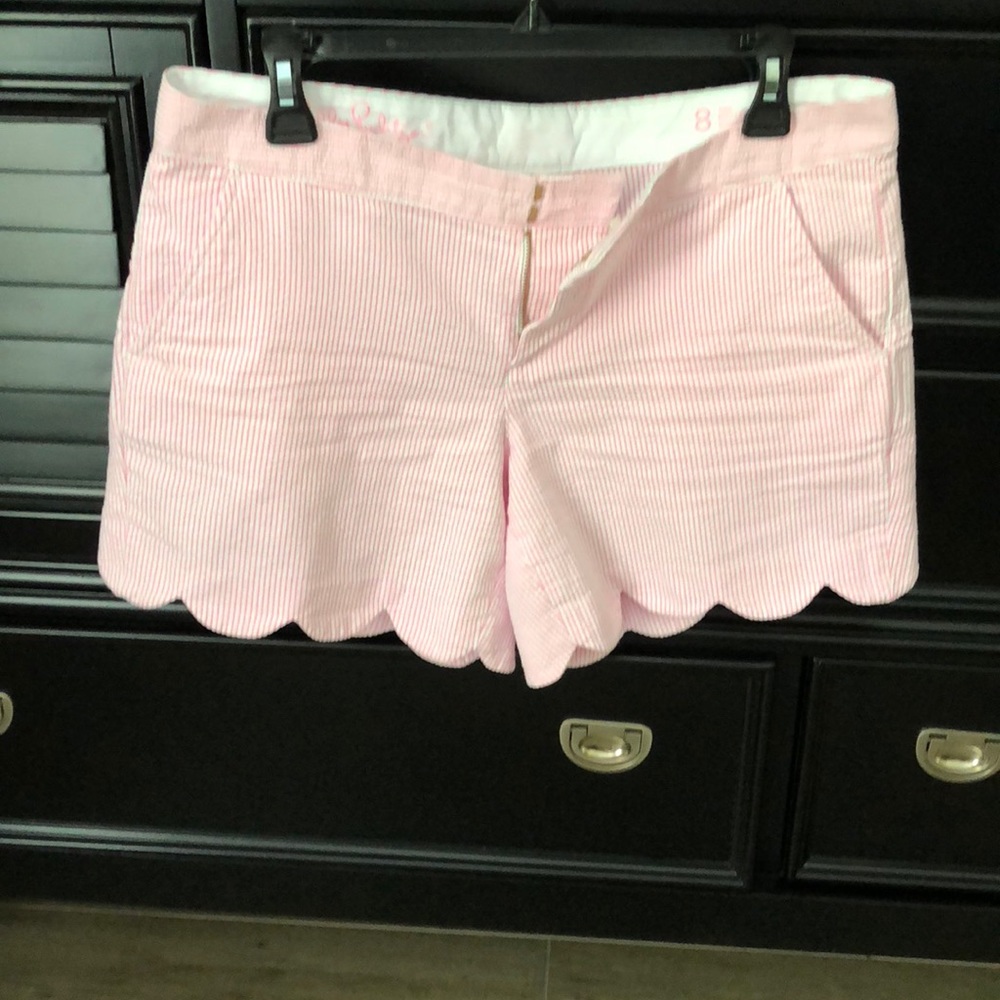 Lilly Pulitzer pink and white stripe shorts